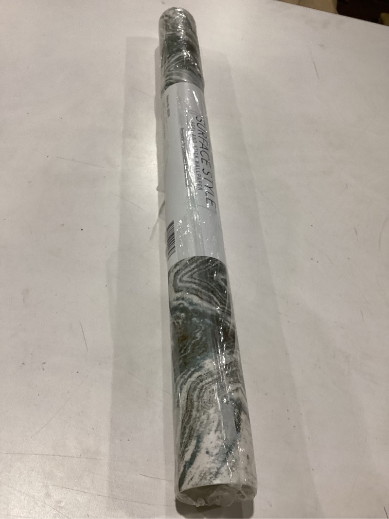 Condition photo showing New/Like New for surface style - peel and stick wallpaper, abstract wallpaper for bedroom, powder room, kitchen, vinyl, 30.75 sq ft coverage (mineral springs collection, patina) mineral springs, patina