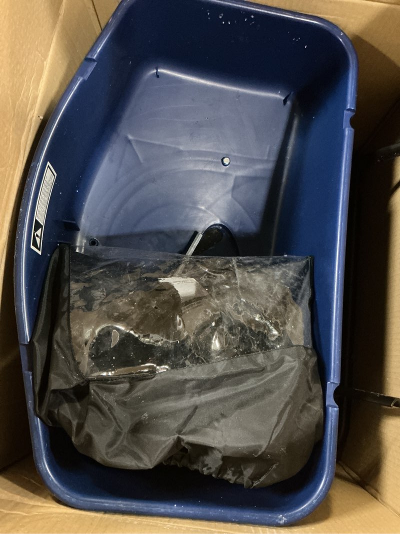 Condition photo showing As Is for Chapin 88000A Spreader, Salt, Ice Melt, 80Lbs, SaltPro, Walk Behind, Residential, Broadcast, Spiked Auger, Adjustable Baffles, 10" Tires, Coated Steel Frame, Enclosed Gears, Weather-Resistant