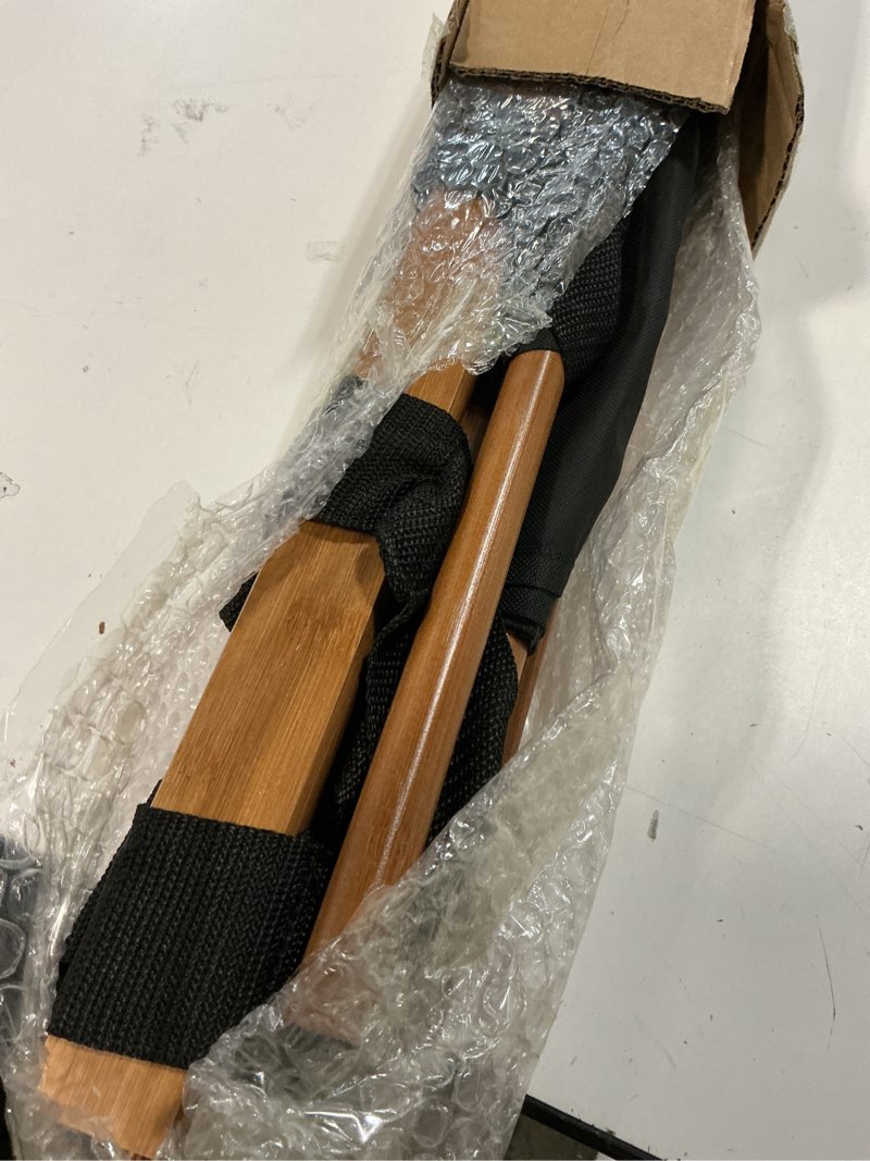 Condition photo showing item condition for Luggage Rack, Folding Luggage Rack for Guest Room, Walnut Bamboo Suitcase Stand Holds up to 131 lb, Luggage Stand with Storage Shelf for Hotel, Bedroom (1 Pack) walnut bamboo(1pc)