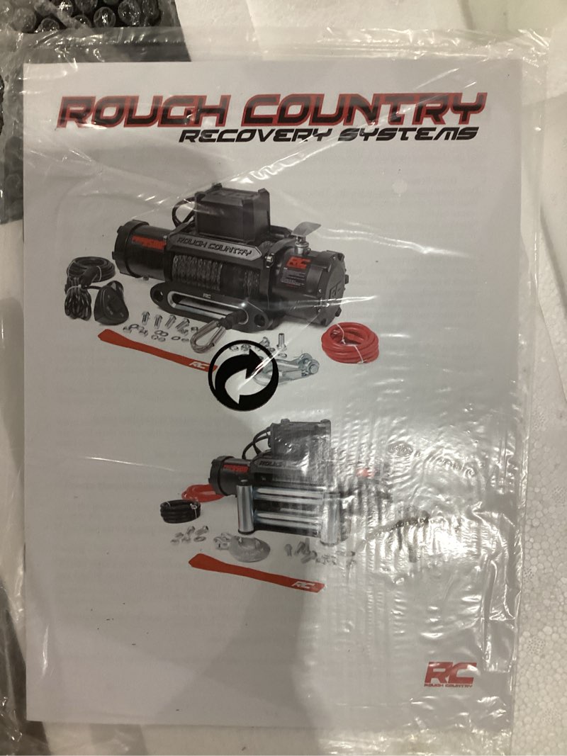 rough country 12,000lb pro series electric winch | synthetic rope - pro12000s, black