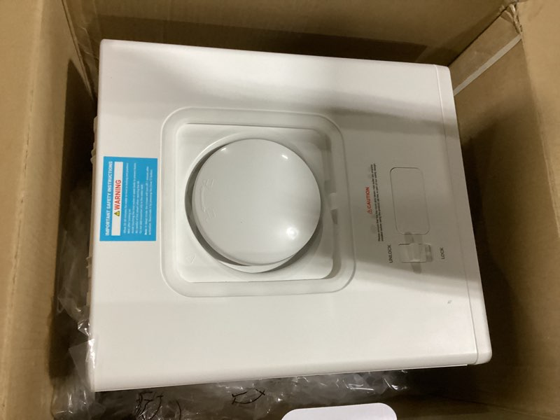 Condition photo showing As Is for livatro stainless steel humidifier, 3l warm mist humidifier, easy clean with warm steam humidifier, healthy air mist humidifiers for bedroom living room, with sleep mode and auto-off setting 3lwhite