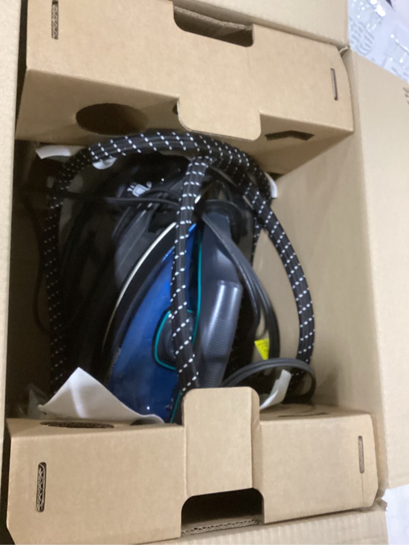 Condition photo showing Good Condition for Rowenta Iron for Clothes, High Pressure Steamer Iron with Boiler System, 400 Steam Holes, Vertical Steaming, 37oz Tank, Stainless Steel Soleplate, Auto-Off 1800 watts, Black Green, DG7626 Professional Steam Power, Extra-long Ironing Sessions