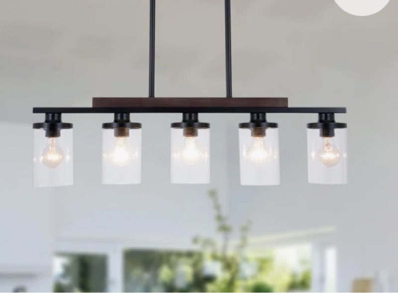 Neyba 5 - Light Dimmable Kitchen Island Rectangle Chandelier