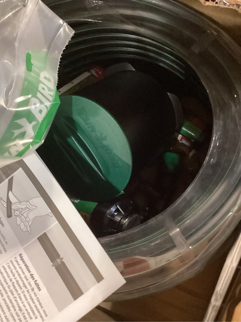 Condition photo showing As Is for rain bird 32he in-ground pro rotor pop-up sprinkler system kit with click-n-go garden hose connection pro rotor in-ground sprinkler system kit sprinkler system