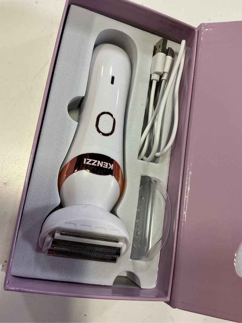 Condition photo showing As Is for kenzzi lady shaver rechargeable electric shaver for women, wet & dry use, water-resistant, contouring head