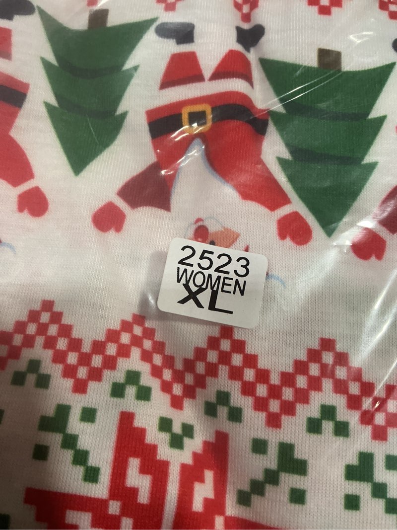 Condition photo showing New/Like New for PYAEAS Matching Family Pajamas Sets Christmas PJ's Jammies Holiday Sleepwear Loungewear for Adult Women Men Xmas Outfits Women X-Large Stripe Santa