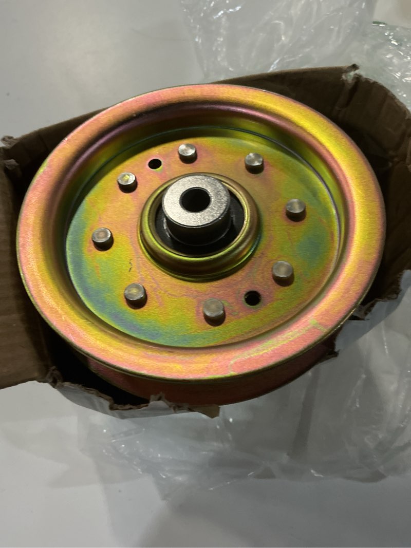 Condition photo showing Good Condition for 3 pack 756-04129b idler pulley for troy bilt 42, cub cadet 42 deck | replace 753-08171, 756 04129b, 956-04129, 753-08068a for rzt50 rzt54 ltx1040 lt1045 ltx1045 ltx1050, craftsman lt2000 mowers