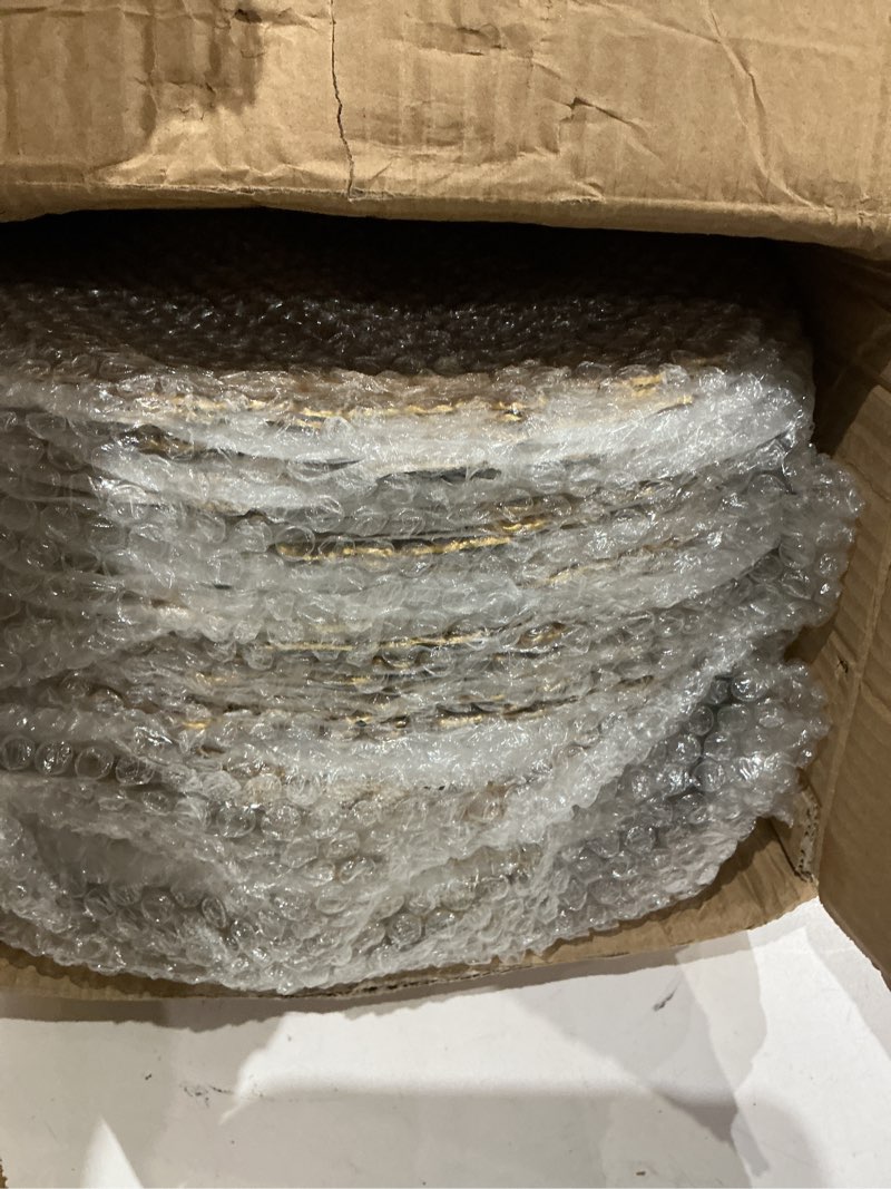 Condition photo showing Good Condition for dandat 100 pcs/ 50 set charger plate bulk 13'' floral reef plates with napkin ring plastic dinner charger hollow out flower napkin holder plastic plate for table setting wedding party (gold) gold 50