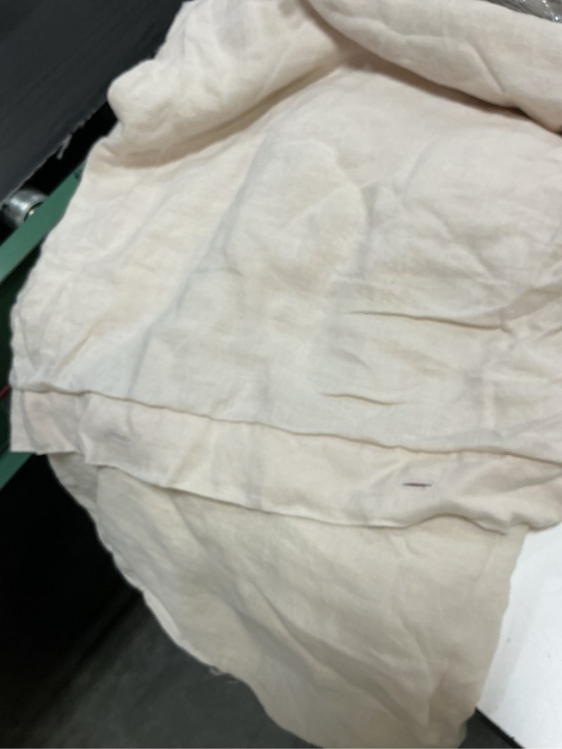 Condition photo showing As Is for quince linen duvet cover twin / sand