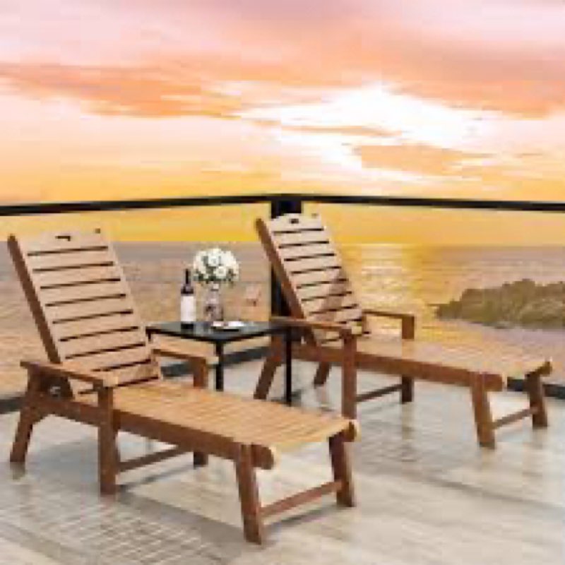 yitahome outdoor chaise lounge chair 1 piece with adjustable backrest, heavy duty resin patio lounger with wide armrest and 350lbs capacity for outside poolside beach backyard, waterproof, white w/armrest white