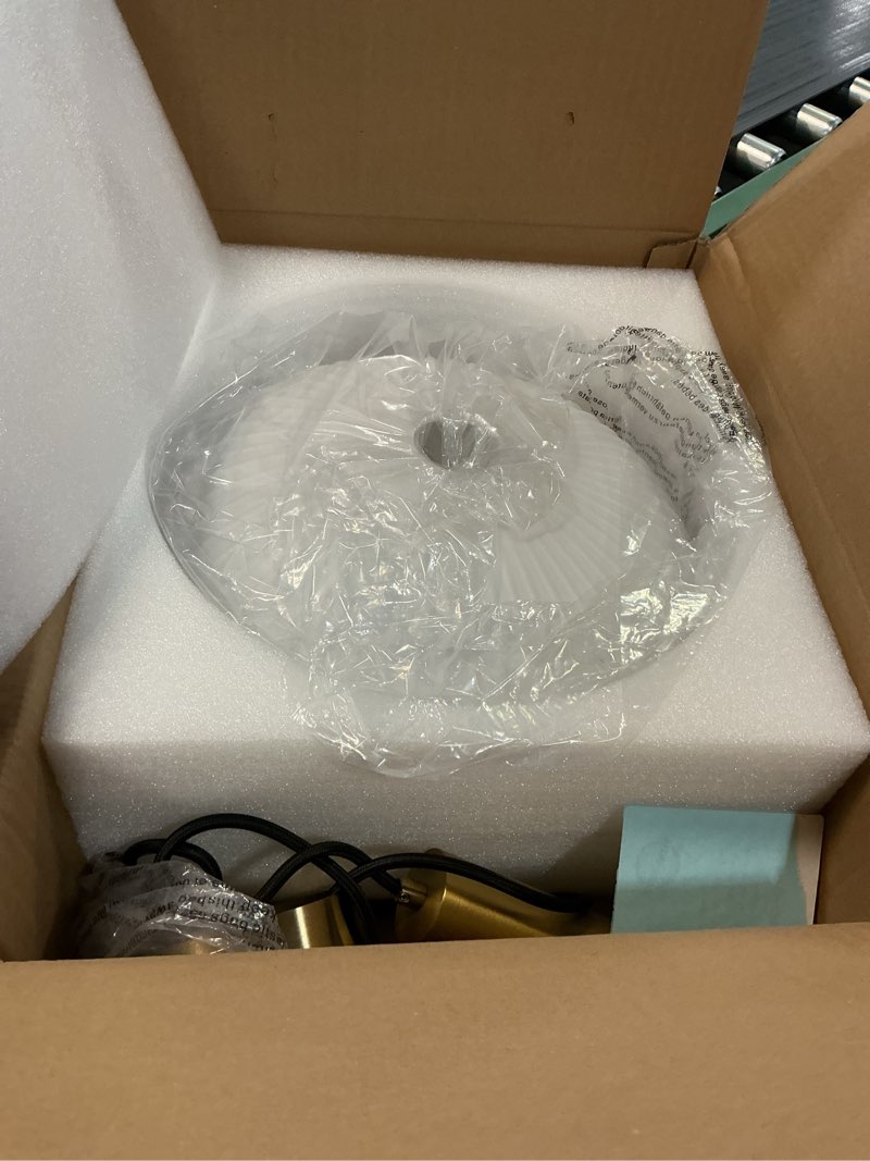 Condition photo showing Good Condition for kco lighting large milk glass pendant lighting kitchen island brushed brass globe pendant light mid century modern hanging light fixture gold white pendant light white 30cm