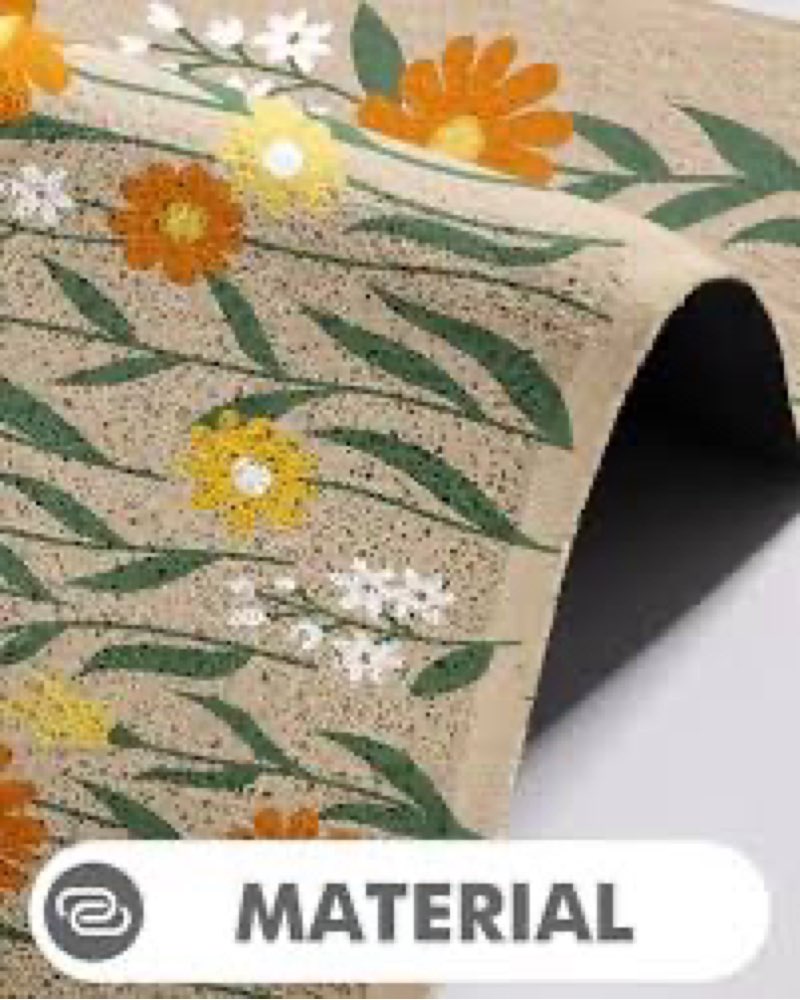 LUMI Spring Floral Door Mat, Low Profile Thin Mesh Doormats, Dirt Trapper Stain Resistant Welcome Ma