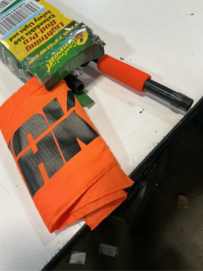 Condition photo showing As Is for yp-lr360-pro lightning rod - powered 360 degree safety light and safety flag with improved threaded power connectors
