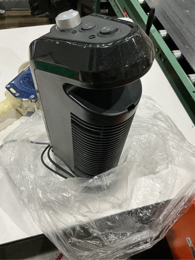 Condition photo showing As Is for lasko oscillating ceramic tower space heater for home with overheat protection, adjustable thermostat, and 2 speeds, 15.7 inches, black, 1500w, ct16450 15.7 inches (pack of 1)