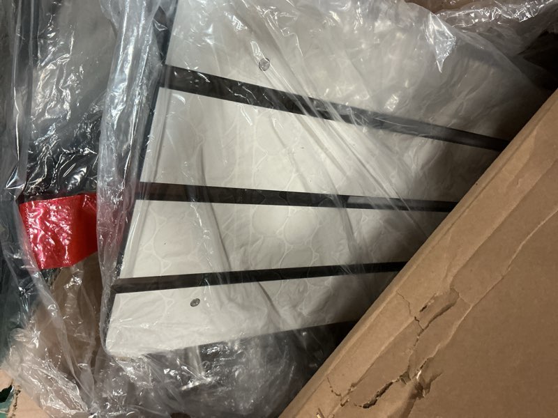 Condition photo showing As Is for 24" x 15" Phenolic White 3” Slats Folding Wall Mount Shower Seat Bench, ADA Compliant White 24"