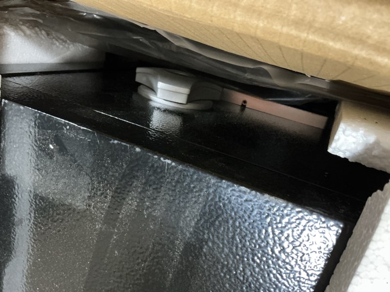 Condition photo showing As Is for 2.8 CUB Depository Drop Safe Fireproof, Front Drop Slot Lock Box with Digital Combination and Anti-Fishing, Silent Deposit Safe Box, Security Money Safe for Cash Slips Expense Business Office Home