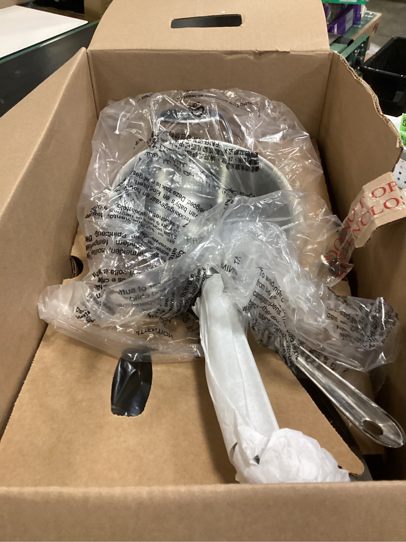 Condition photo showing New/Like New for All-Clad D5 Brushed 5 Ply Stainless Steel Cookware Set 10 Piece w/ Frying Pans, Pots and Pans Set, Induction, Oven Broiler Safe 600F, Silver D5 Stainless Steel Set