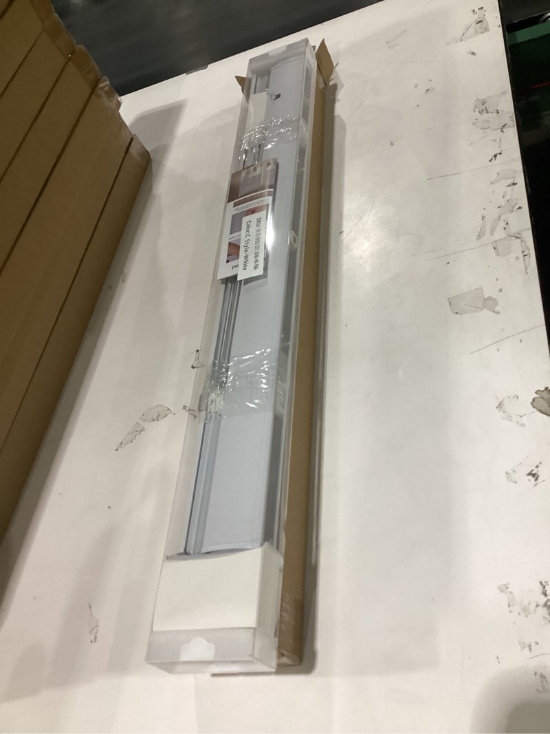 Condition photo showing New/Like New for Aluminum Mini Blinds for Indoor Windows Cordless 1In No Holes 100% Privacy Protection L-Shaped Slats Room Darkening Horizontal Window Blinds for Office,Home, White, 28" W x 48" H White 28"W x 48"H