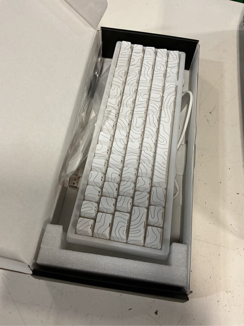 Condition photo showing Good Condition for hitime x xvx m67 wireless 60% percent keyboard, qmk/via topographic gaming keyboard, tri-mode thocky creamy mechanical key board, hot swappable gasket mount rgb imd tech for win/mac(jadestone) white