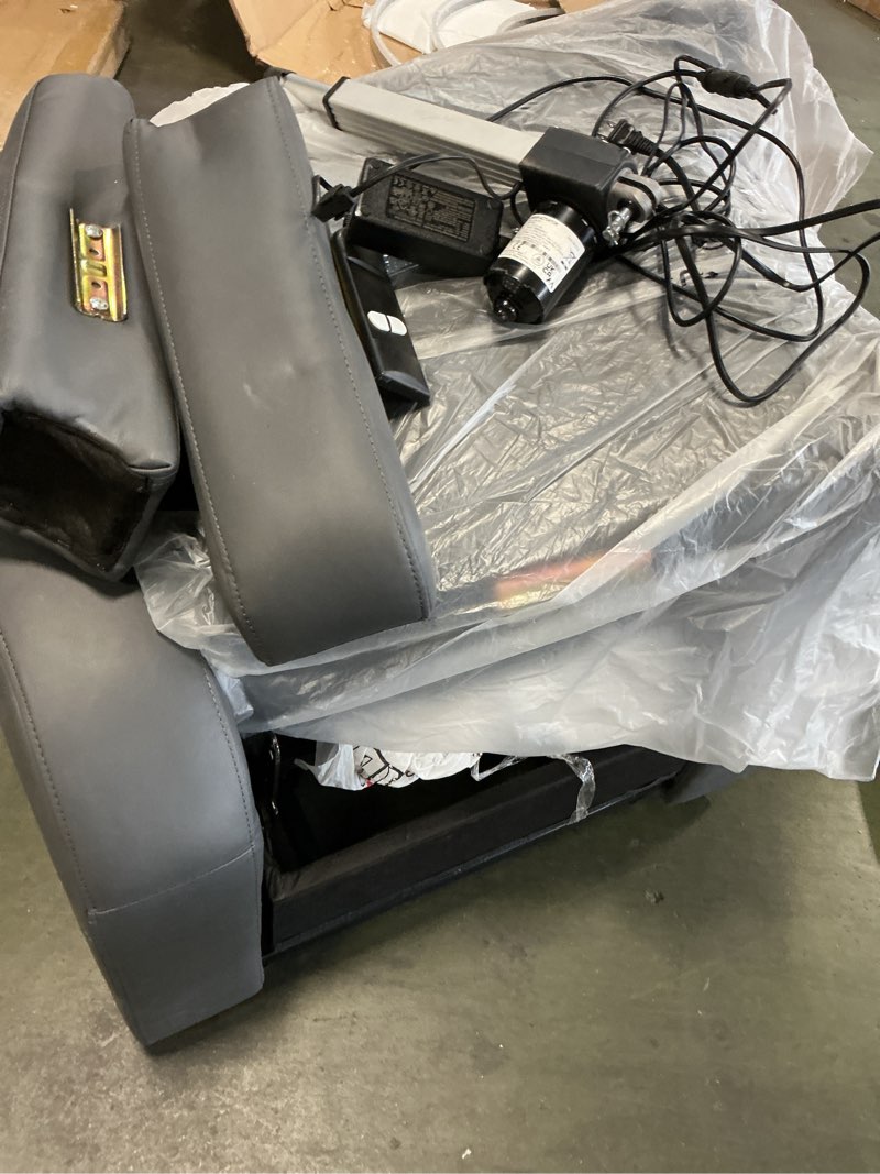 Condition photo showing As Is for COLAMY Power Lift Recliner Chair for Elderly – Electric Leather Recliner with Remote Control, Ergonomic Backrest, Spacious Seat, Side Pocket & 2-Button Operation, 300lbs Capacity (Grey)