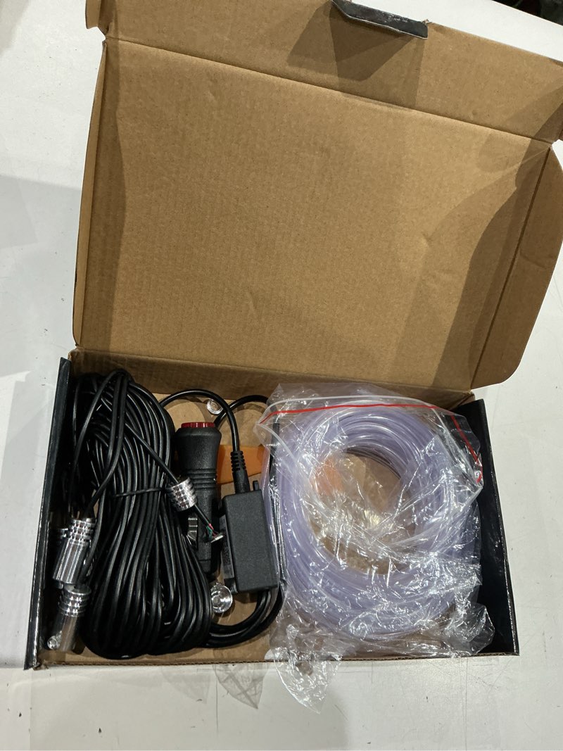 Condition photo showing As Is for interior car led strip lights app control, 5 in 1 rgb 16 million colors ambient lighting kit with 236 inches fiber optic, music mode inside car lighting decorations