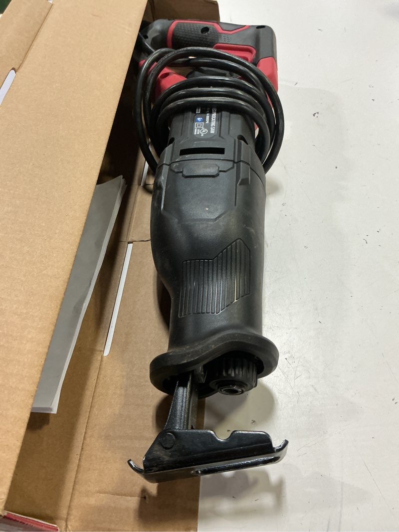 Condition photo showing As Is for hyper tough 6.5amp corded reciprocating saw, model number 3329