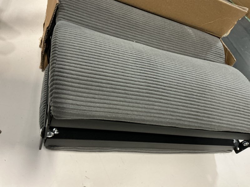 Condition photo showing As Is for veehoo dog ramp for bed couch height adjustable from 17" to 23", foldable stairs for dogs to get on bed 17" extra wide, portable pet doggie steps indoor with non slip pad, support up to 150 lbs gray 48"l x 17"w x 23"h