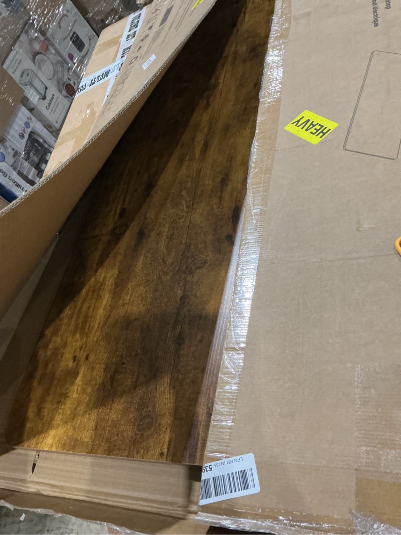 Condition photo showing As Is for marsail electric standing desk with one-piece desktop,55 x 30 inch height adjustable office gaming computer desk with deeper tabletop, home office stand up desk with 4 memory presets, 2 packages 55x30 inch rustic brown