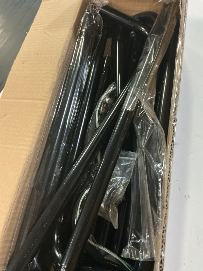 Condition photo showing Good Condition for parsebio wedding sign holder, 68”x31”x 20” adjustable black welcome sign stand with leather sign hanging straps, sign rack,heavy duty easel for valentines day, wedding seating chart stand