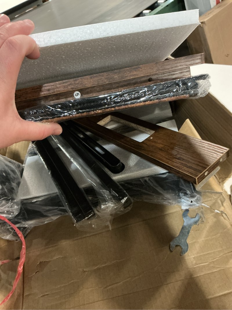 Condition photo showing Good Condition for Similar to SUPERJARE Nightstand with Charging Station, Bed Side Table with Adjustable Fabric Drawer, Night Stand for Bedroom, 3-Tier Storage End Table, for Living Room, Rustic Brown and Black M (11.8\"D x 15.7\"W x 23.4\"H) Rustic Brown and Black