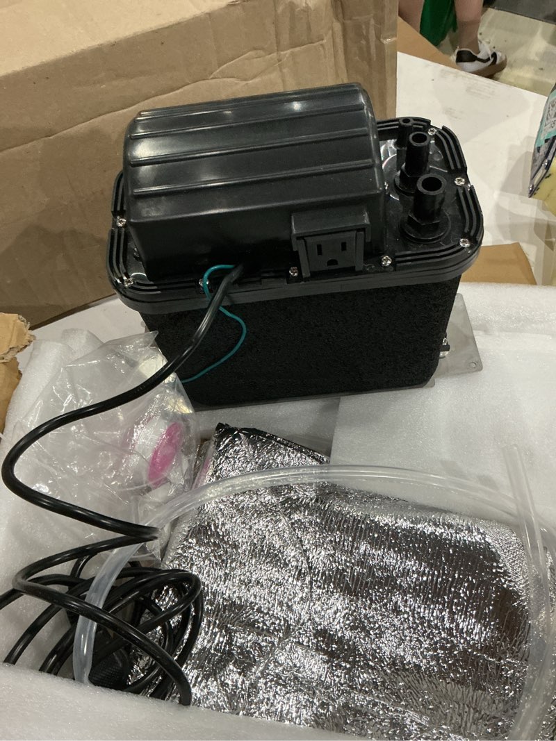 Condition photo showing As Is for whirlpool w11539855 genuine oem ice maker drain pump replacement part – replaces w10122062, w10702856, w10825875 and w11509485