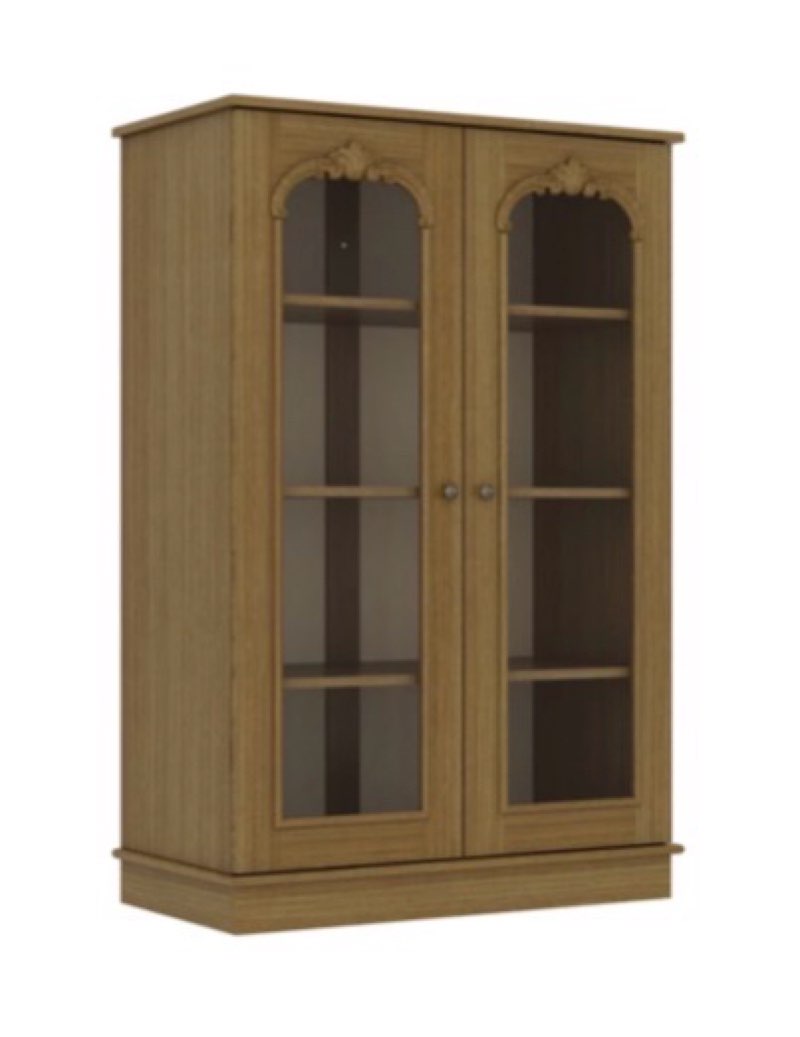 31.4'' W X 47.2'' H 4-Tier Display Bookcase With Glass Doors
