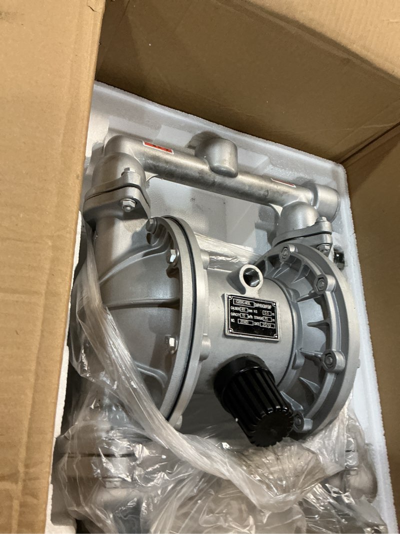 Condition photo showing As Is for air operated double diaphragm pump 1-1/2 inch inlet & outlet, 44gpm, max 115psi air waste oil pneumatic transfer pump with 2 extra diaphragms,air diaphragm pump aluminum alloy, qbk_40l 1-1/2 inch inlet & outlet air operated double diaphragm pump - waste oil transfer