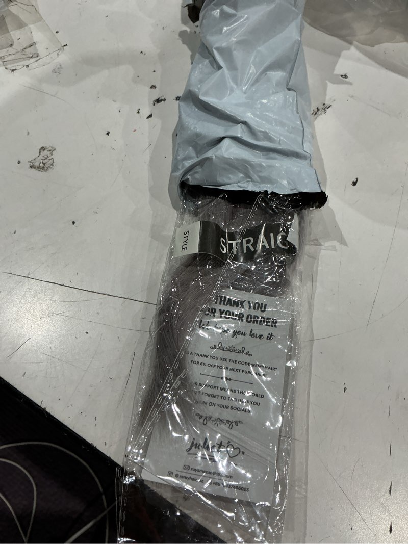 Condition photo showing Good Condition for brazilian straight grey human hair bundles 10inch 1 bundle silver human hair bundle for black women sew in 100% remy hair extension 10 + no closure straight