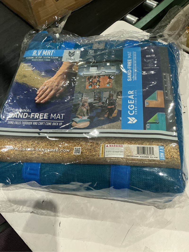 Condition photo showing Good Condition for cgear original rv sand-free outdoor mat – awning patio mat for rv, camper, camping & outdoor living blue/green 8' x 14'