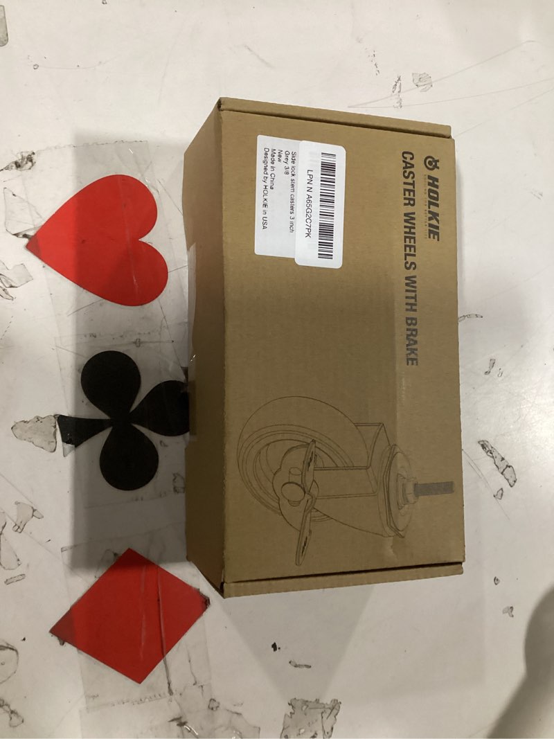 Condition photo showing Good Condition for HOLKIE Caster Wheels 3 inch Locking Casters Set of 4, Threaded Stem 3/8" -16 x 1-1/2" (Diameter 3/8"