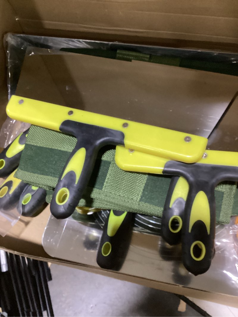 Condition photo showing Good Condition for 15-piece professional drywall tool kit - 14pcs stainless steel drywall knife set with 12" aluminum hawk, 14" mud pan, oxford carry bag & sanding block, complete spackle tools for home & contractor model-3