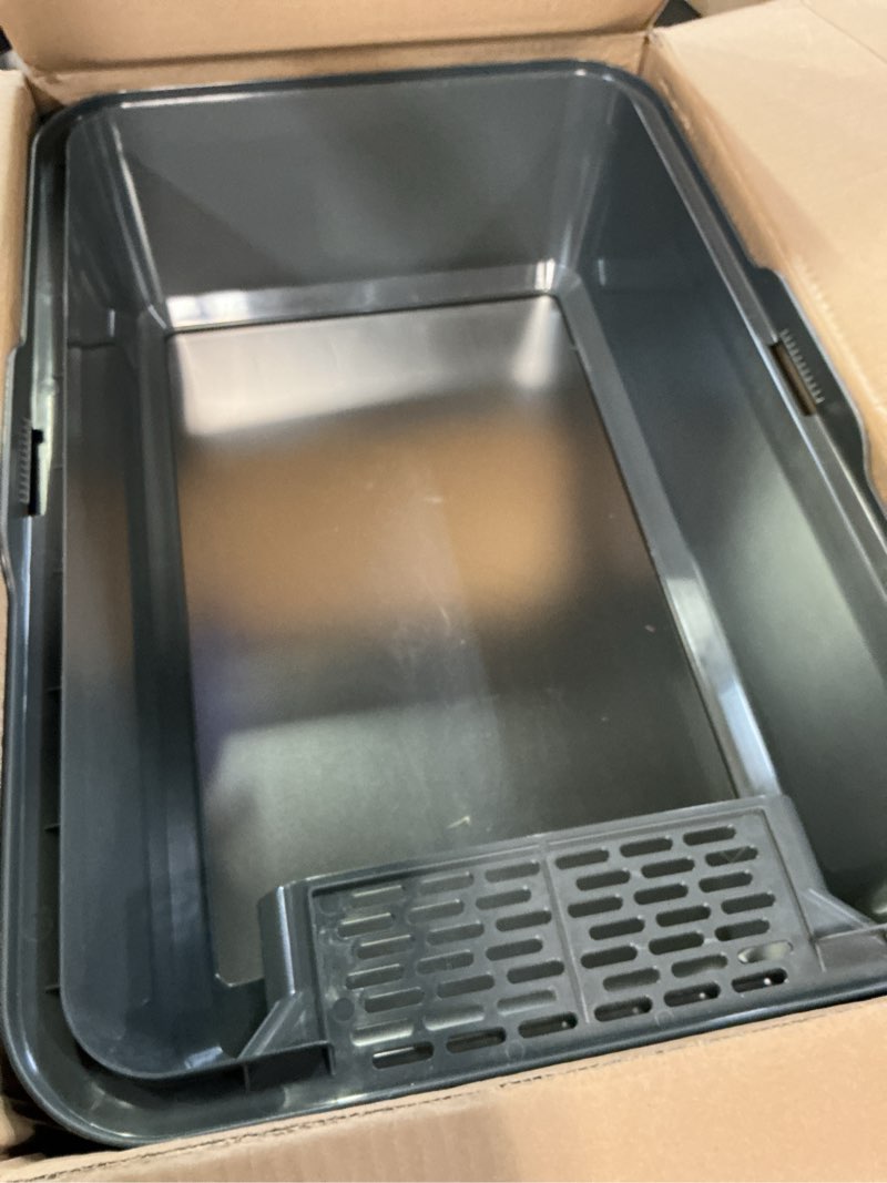Condition photo showing Good Condition for woofigo enclosed stainless steel cat litter box with lid, xl extra large litter box for big cats, metal litter pan high sided, never absorbs odors, anti-urine leakage, easy cleaning, include scoop 5 - dark gray (pack of 1)