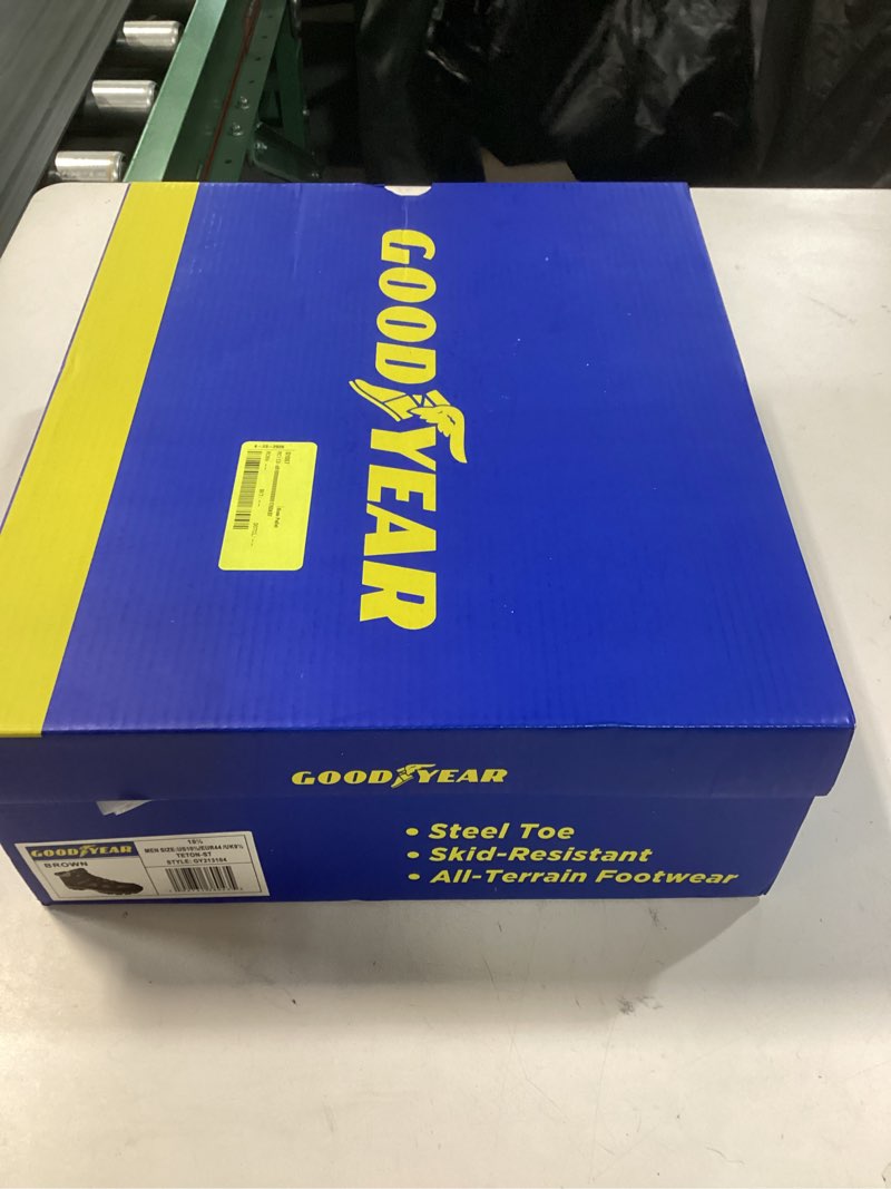 Condition photo showing New/Like New for goodyear men's teton outdoor hiker work boots,size 10.5