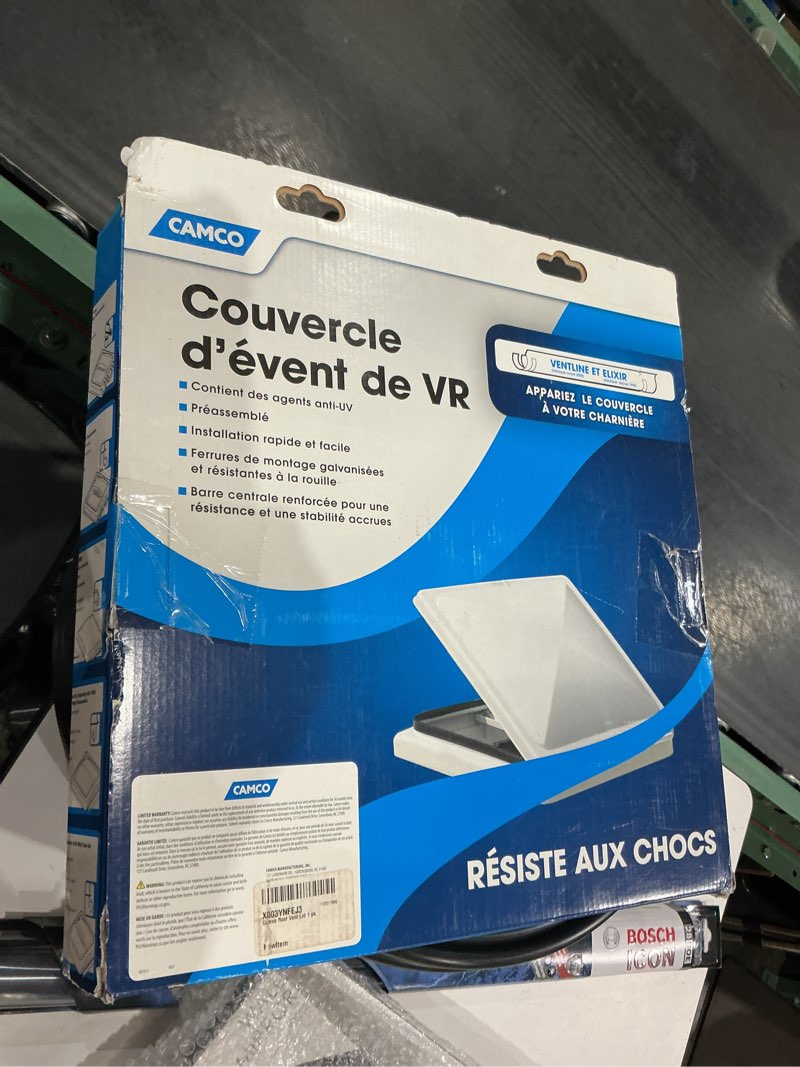 Condition photo showing As Is for camco rv replacement vent lid for ventline and elixir, white