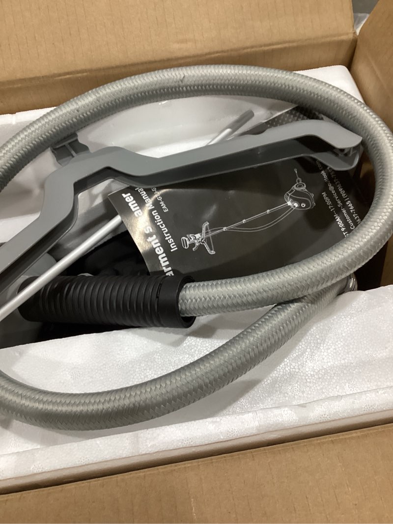 Condition photo showing As Is for Sweetcrispy Garment Steamer for Clothes Standing, 1500W Powerful Clothes Steamer Standing with Wheels, 1.7L Water Tank for 55 Min Continuous Steaming, Professional Wrinkle Remover Heats in 45 Seconds Black&Grey