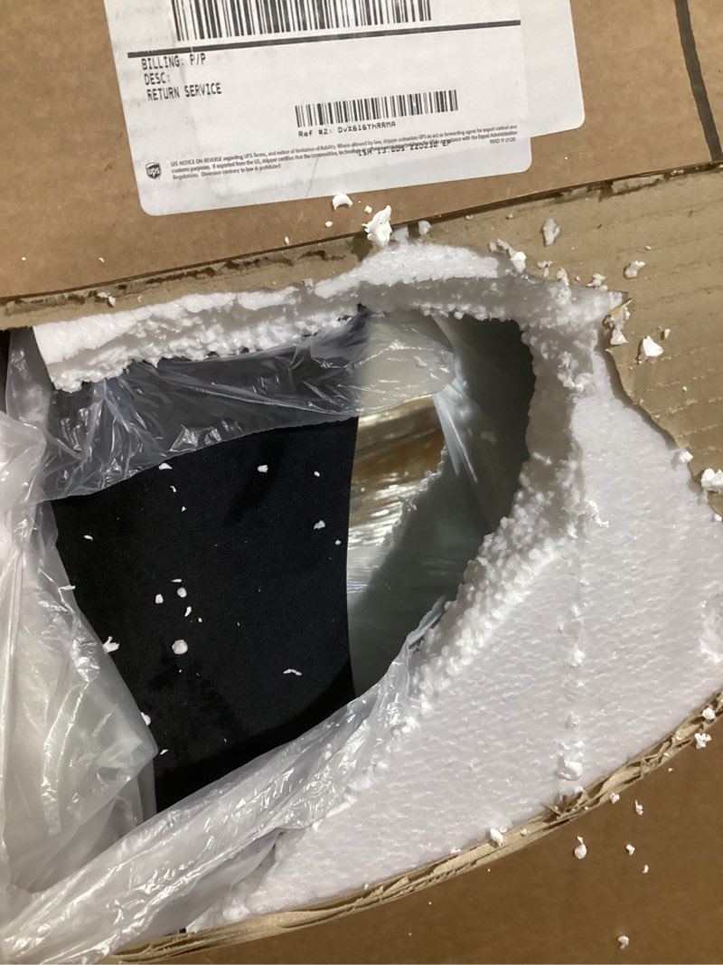 Condition photo showing As Is for honyee 55" x 24" wavy mirror, flannel wrapped wooden frame, irregular hanging for cloakroom/bedroom/living room, black 55"l x 24"w black