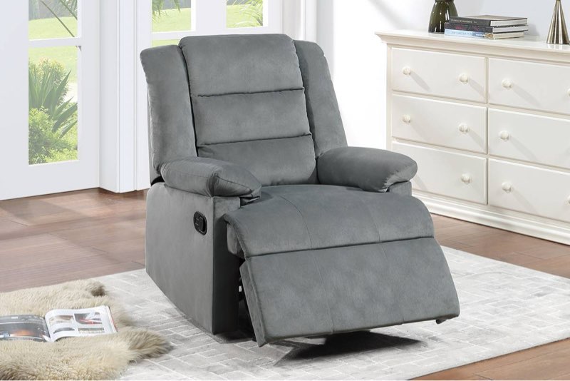 Grey velvet recliner 
