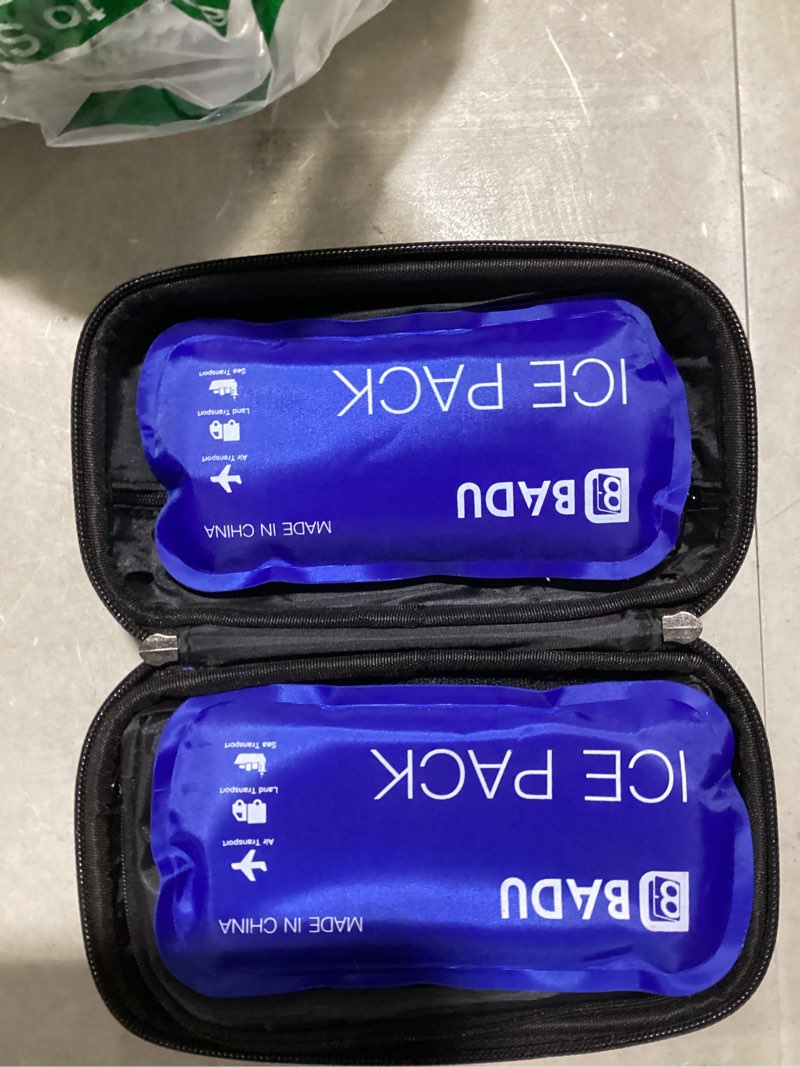 Condition photo showing New/Like New for insulin cooler travel case tsa approved medication diabetic cooler for travel with temperature display refrigerated medicine organizer bag with 2 ice pack blue