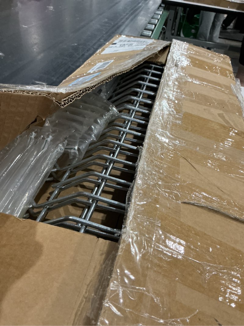 Condition photo showing Good Condition for 2 pcs 32.5" l x 11.8" w original gate plate with 44 pcs 10" h u-shaped stakes, hot-dip galvanized underground fence gap filler, 5.5mm dog digging deterrent, animal fence barrier 2 plates & 44 u staples