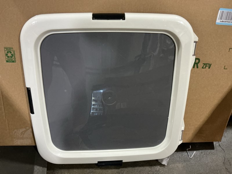 Condition photo showing New/Like New for iris usa pee pad holder - for regular sized dog and puppy pee pads, secured latches, non-skid feet, high polish finish for easy cleaning, leak protection, fits 22"x22" pad or larger, square, dark gray 22" x 22" dark gray