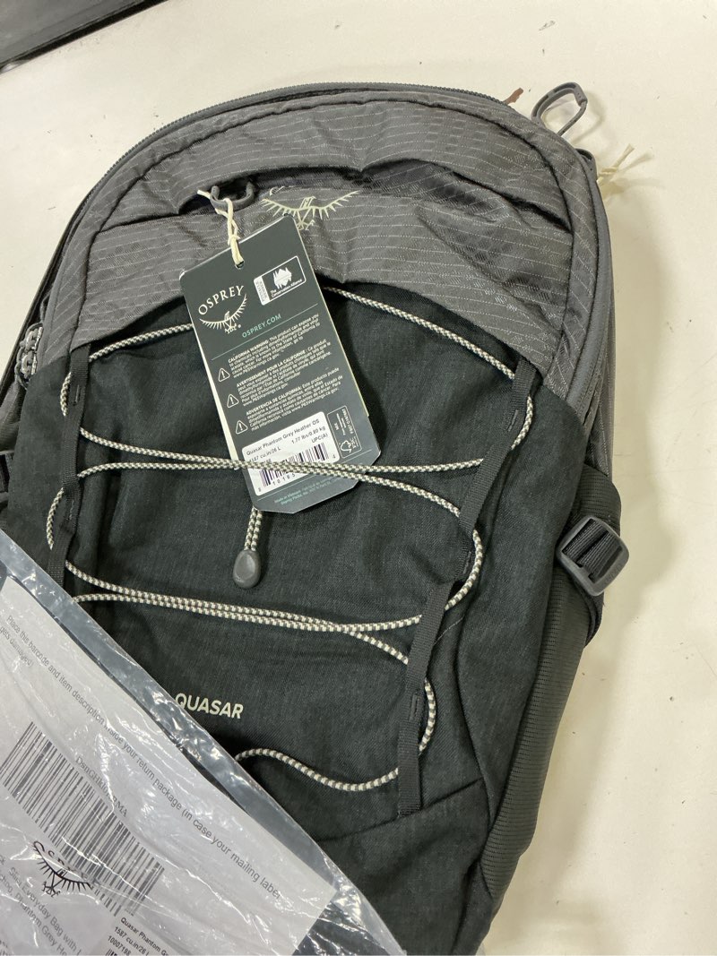 Condition photo showing Good Condition for osprey quasar commuter backpack - slim everyday bag with laptop sleeve & bottle pockets for work & schoo, phantom grey heather