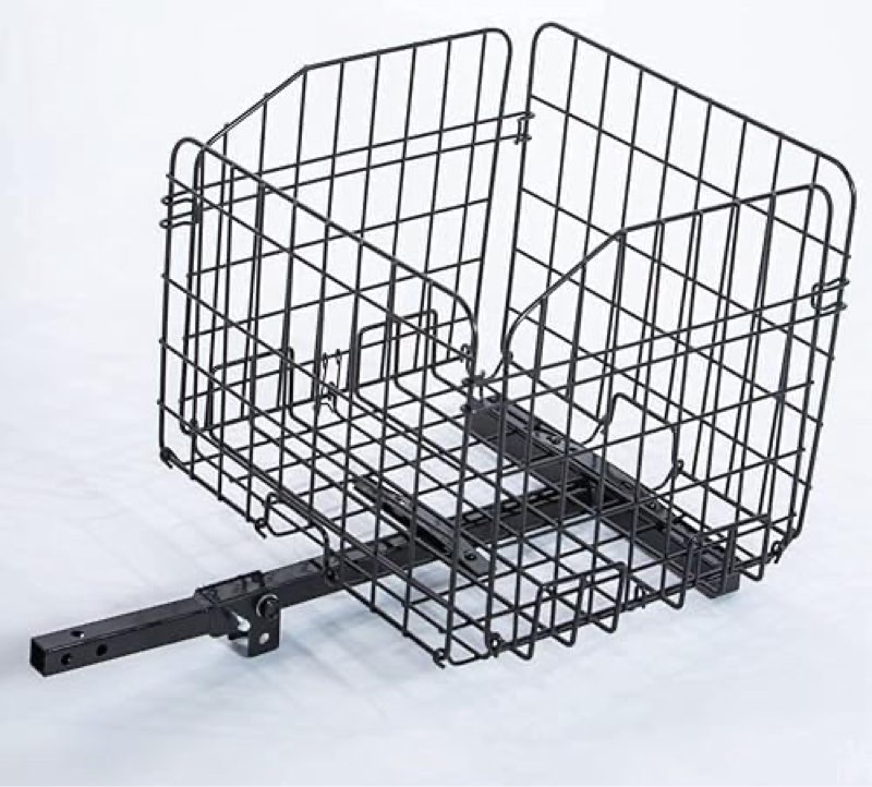 rear basket for mobility scooter, large folding heavy duty metal basket (only works with scooters & 