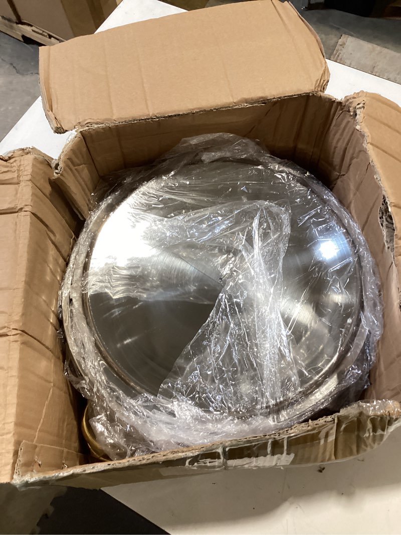 Condition photo showing As Is for powerfuel chafing dishes for buffet, 4 pack 6qt round stainless steel chafers sets with 4 serving tongs, rolled-edge food warmers for parties, catering, weddings, events dinners