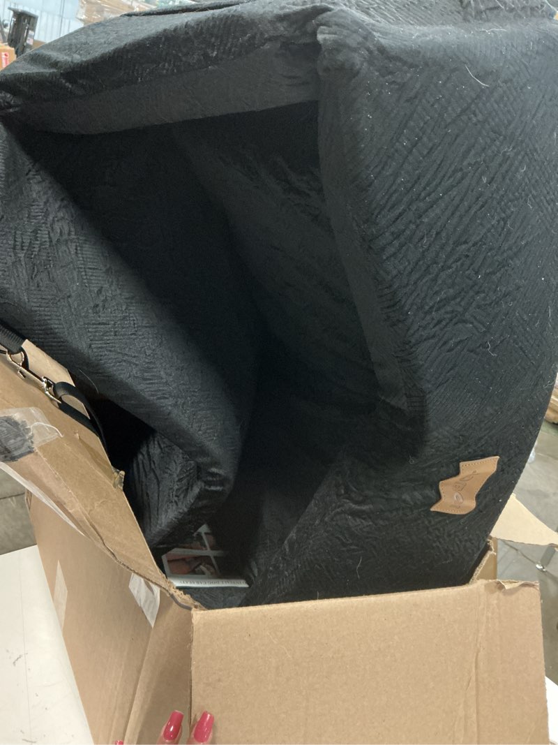 Condition photo showing As Is for joejoy dog car seat for large medium sized dogs under 55 lbs, dog booster seat for 2 small dogs with detachable washable cover, memory foam pet car seat with 2 safety belts and storage pockets black medium/large